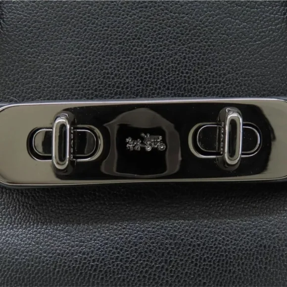 Coach Swagger Black Leather 27 2 Way Leather Handbag W/COA - Picture 5 of 15